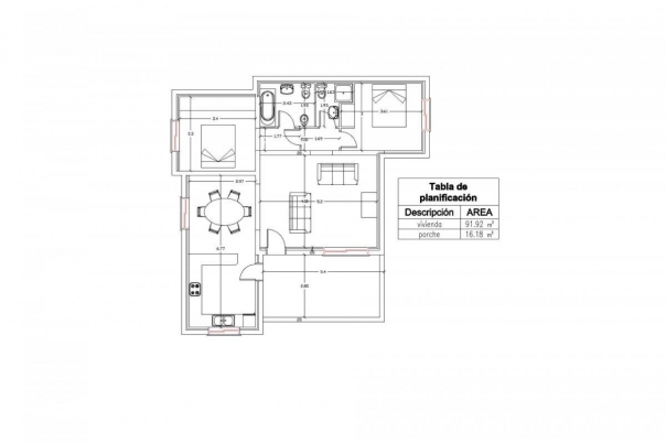 2 bed villa in Pedreguer