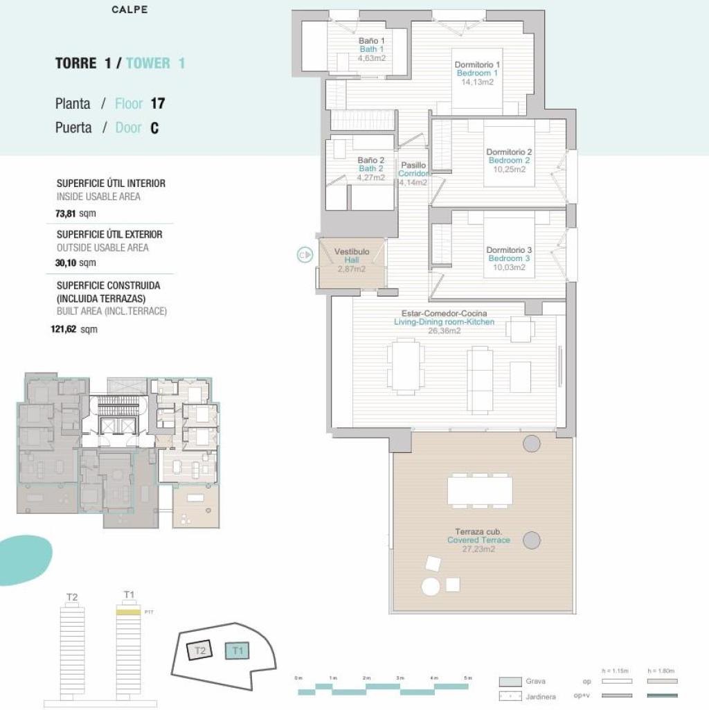 3 bed apartment in Calpe
