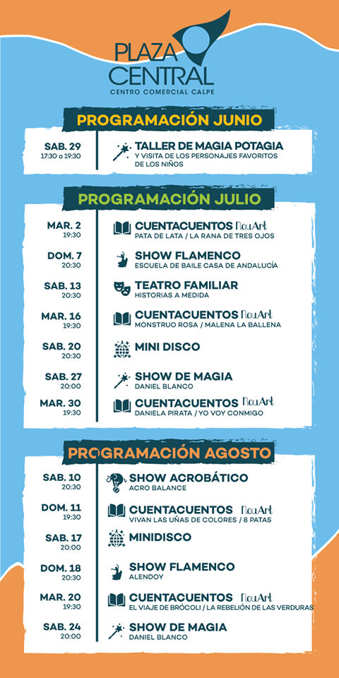 Summer Activities for the Family at Plaza Central - Shopping Centre in Calpe