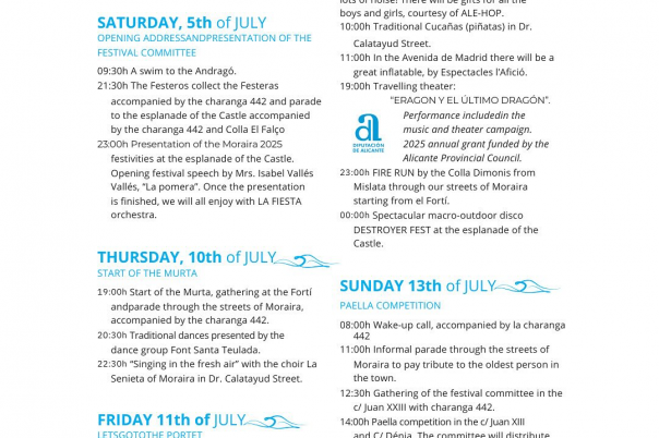 Fiestas in Moraira: "Virgen de Los Desamparados" / "Virgen del Carmen" / "Bous a la Mar" (July 2025)