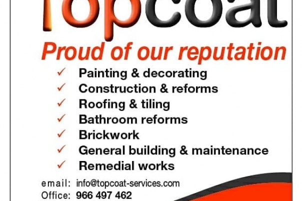 Topcoat Property Services - Villa Painters & Decorators Javea, Moraira, Calpe - Costa Blanca