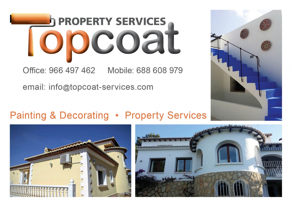 Topcoat Property Services - Villa Painters & Decorators Javea, Moraira, Calpe - Costa Blanca