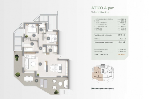 3 bed apartamento in Calpe