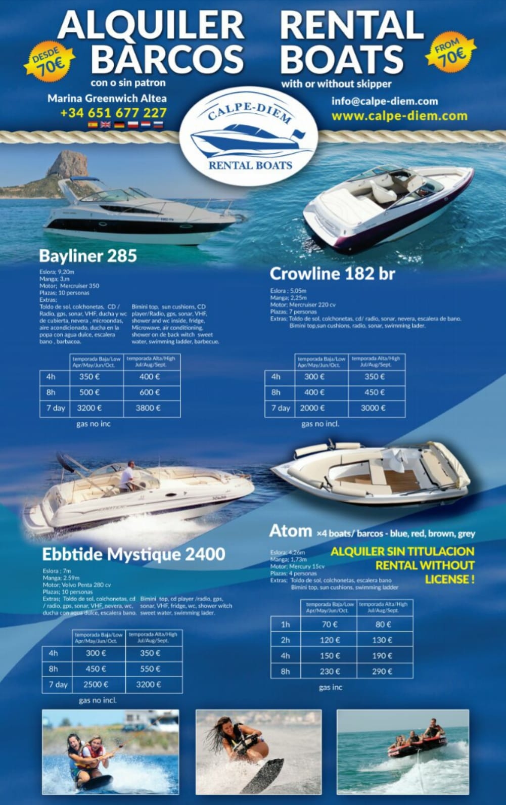 Calpe Diem - Boat Rentals & Villa Rental Calpe & Altea