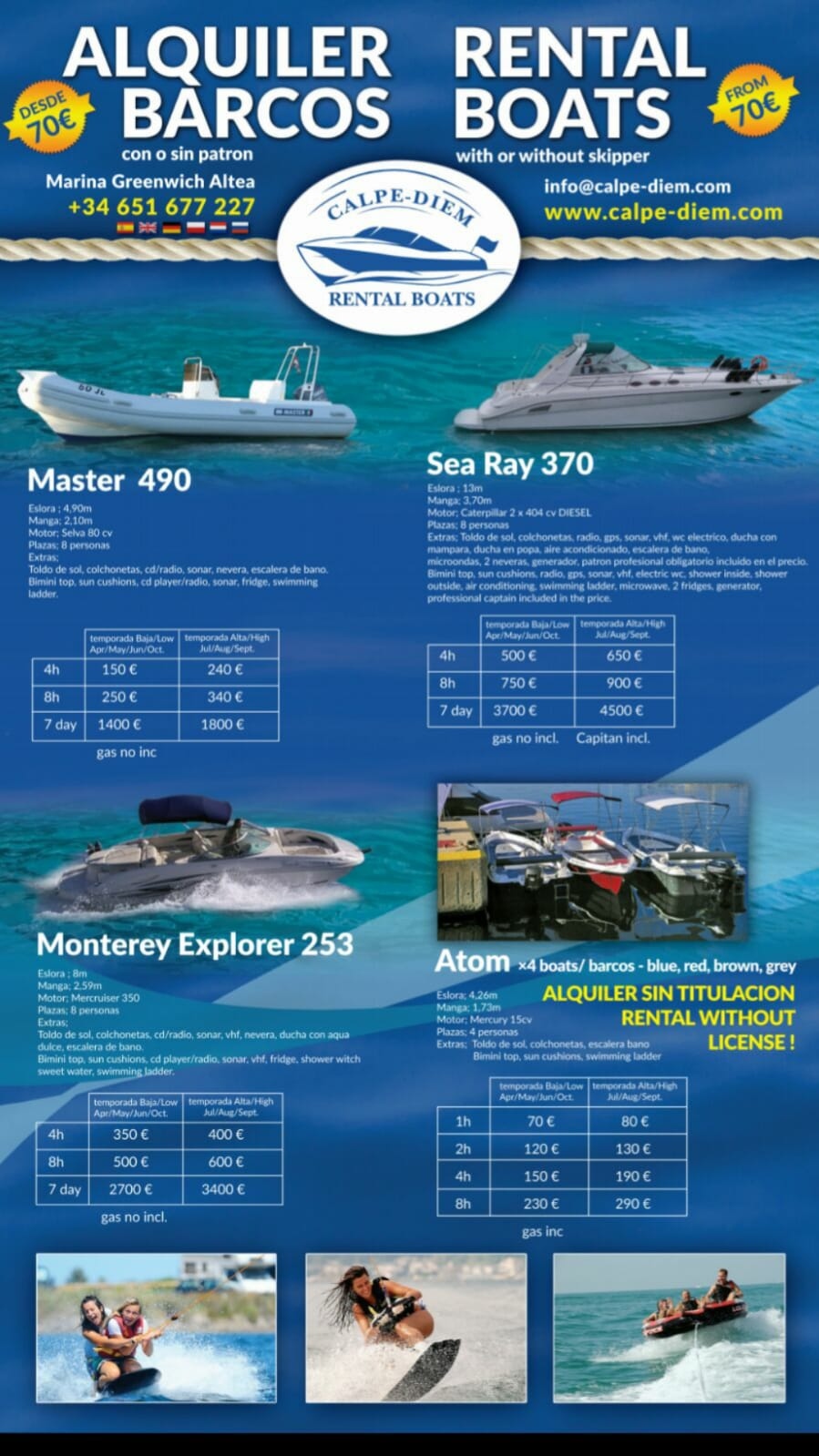 Calpe Diem - Boat Rentals & Villa Rental Calpe & Altea