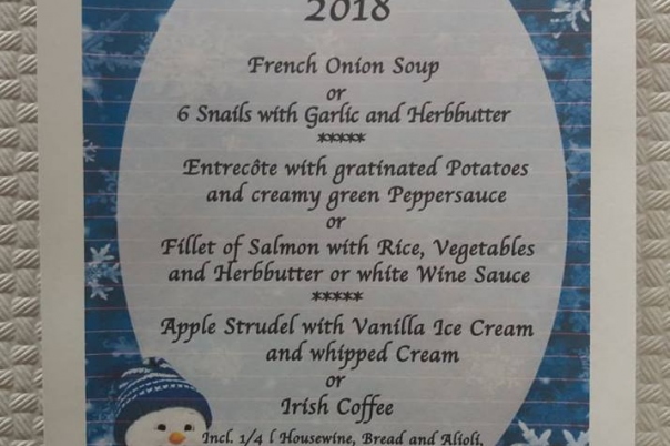 Winter Menu at Oceanic Restaurant Calpe