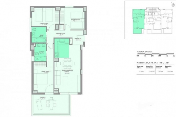 2 bed apartamento in Calpe / Calp