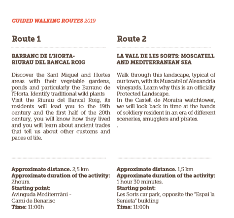 Guided Walks from Moraira Tourist Office
