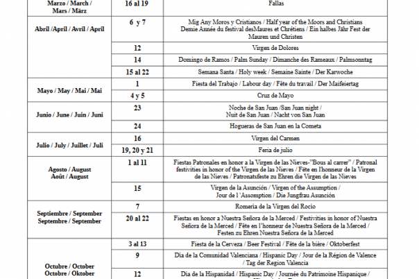 *Fiesta Calendar 2025 in Calpe, Spain