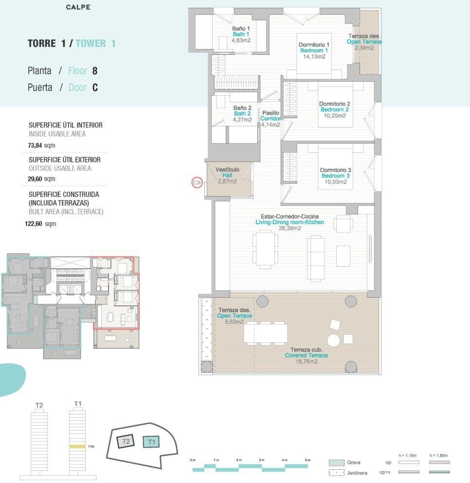 3 bed apartamento in Calpe / Calp