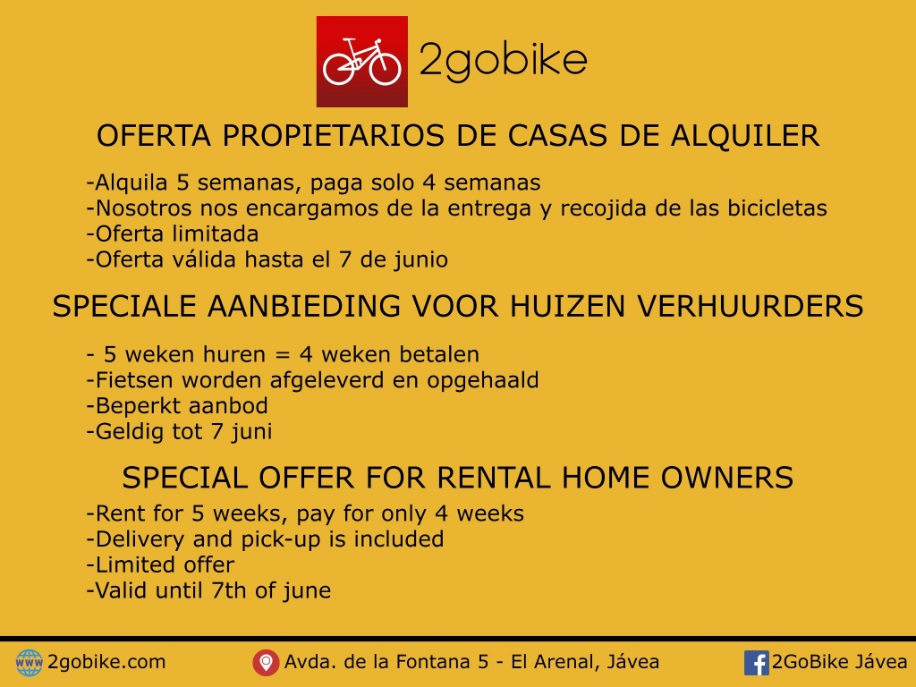 2GoBike - Javea Bike Hire & E-Bike Rentals