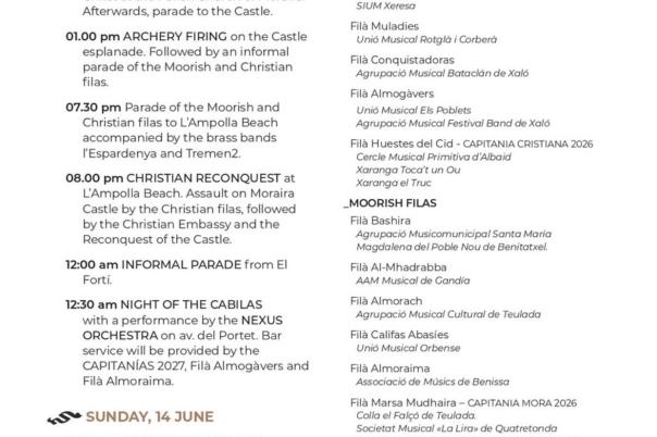 Fiestas in Moraira: Moors & Christians (June 2026)