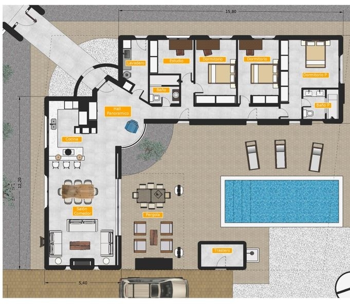 3 bed villa in Polop
