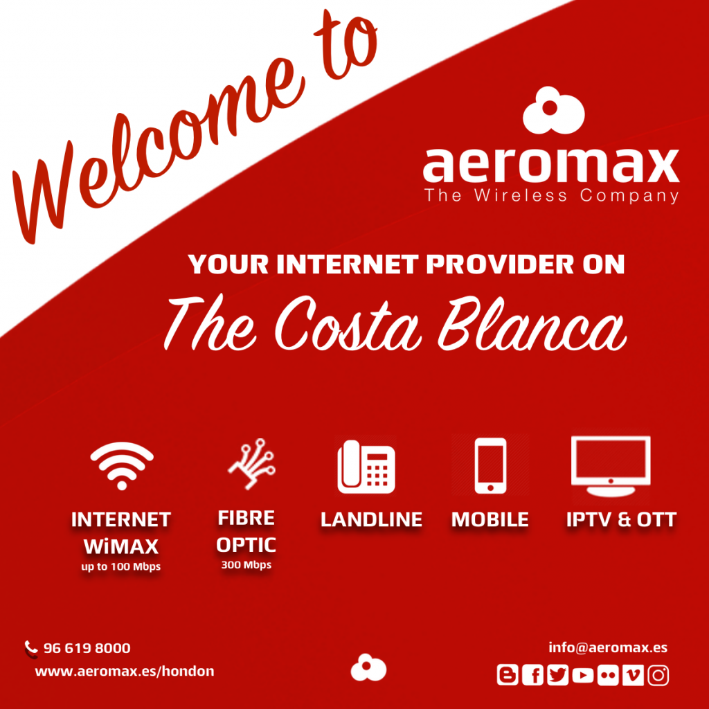 Welcome to Aeromax - internet provider on the Costa Blanca