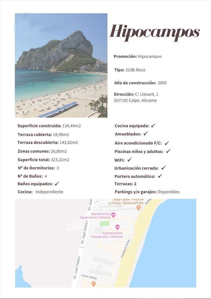 3 bed apartamento in Calpe / Calp