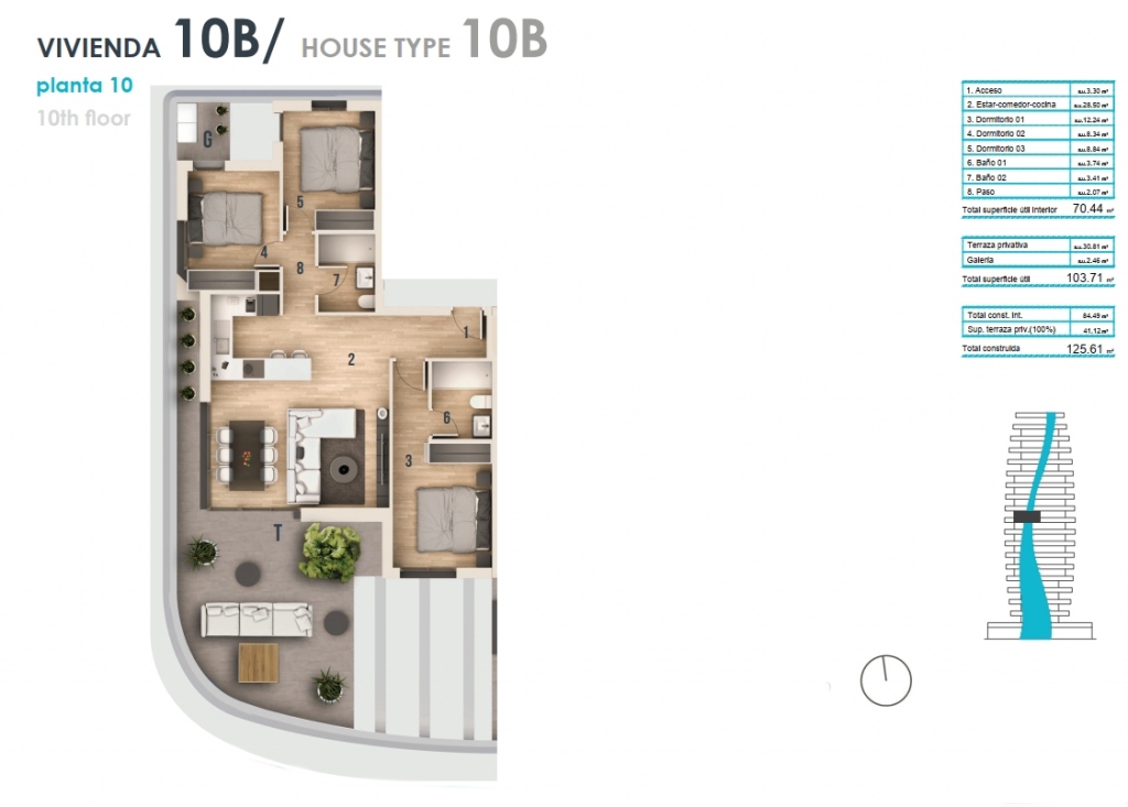 3 bed apartamento in Calpe / Calp