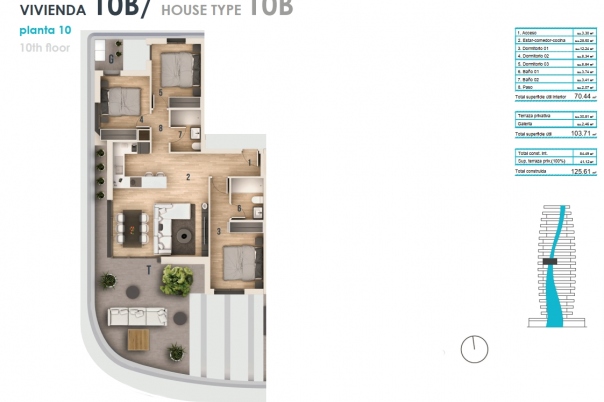 3 bed apartamento in Calpe / Calp