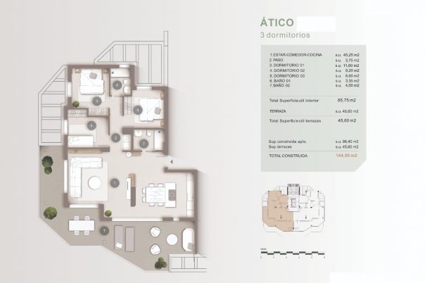 4 bed penthouse in Calpe