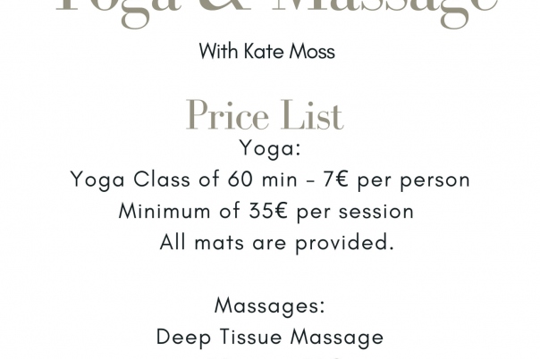 Complement your holiday with a Professional Massage in your Villa with Kate Moss