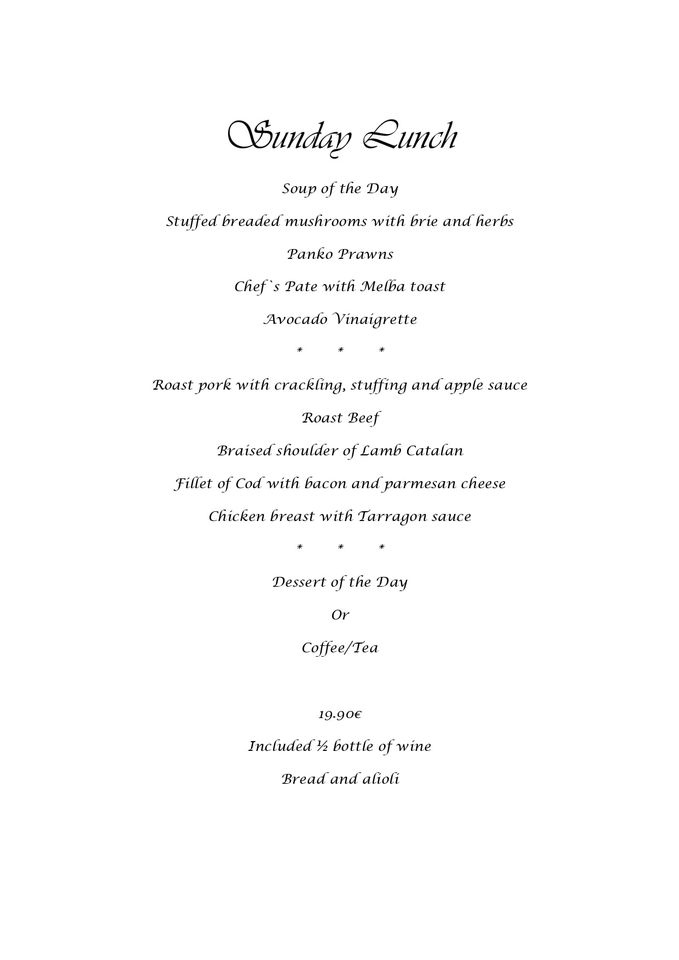 Enjoy a traditional Sunday Lunch at Restaurant Gran Sol in Calpe