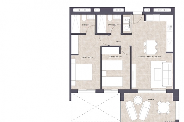 2 bed apartamento in Calpe / Calp