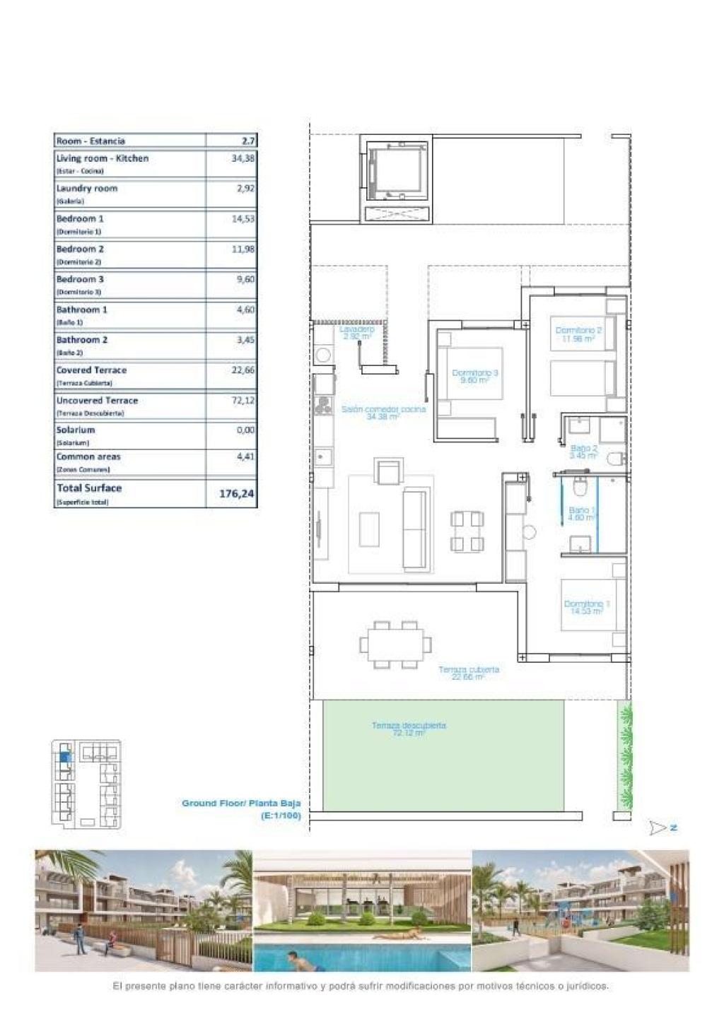3 bed apartment in Pilar de la Horadada