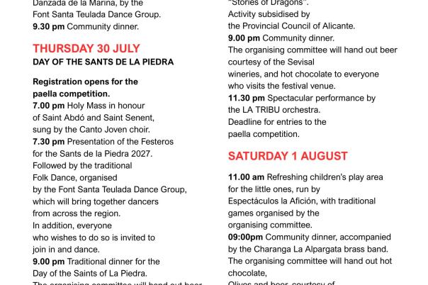 Fiestas in Moraira: "Els Sants de la Pedra" (24th July - 2nd August 2026)