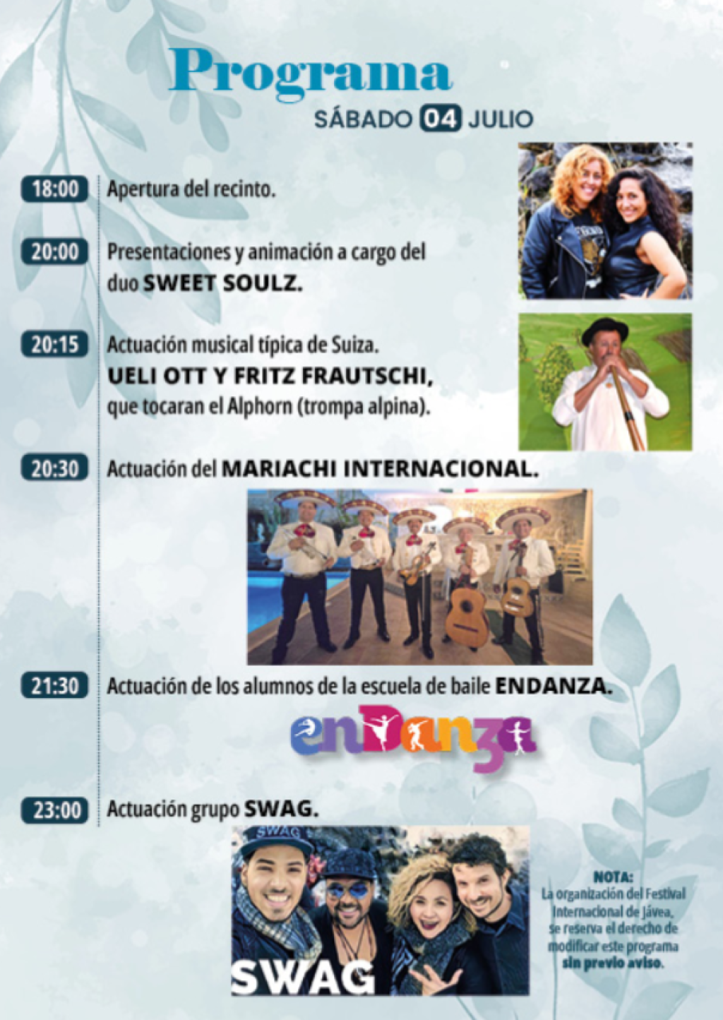 Festivals in Javea: International Festival (2-4th July 2026)