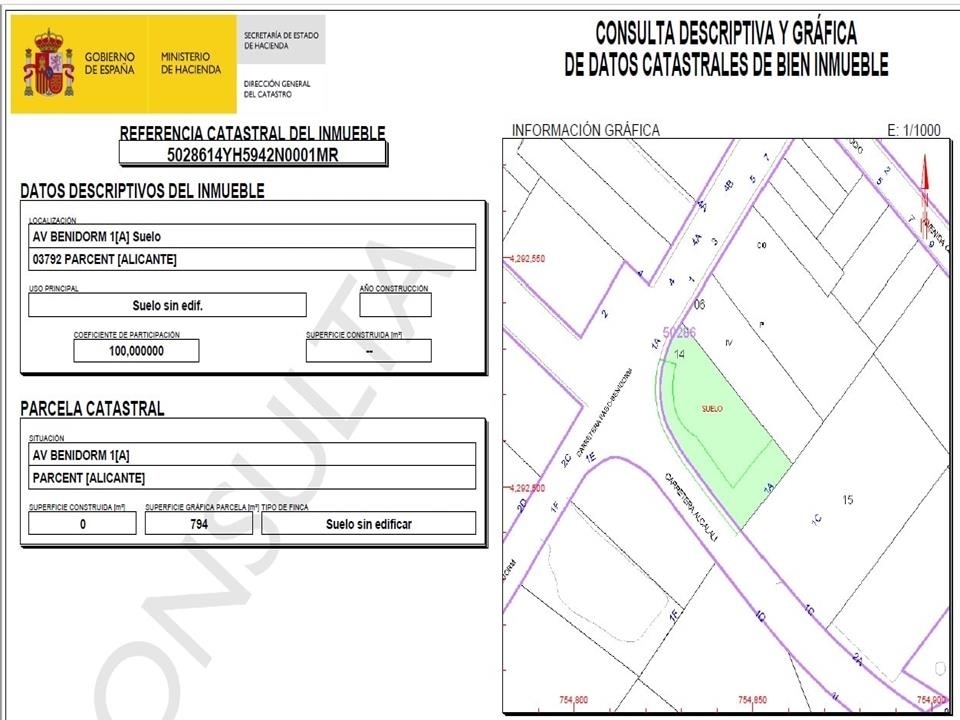 1 bed plot in Parcent