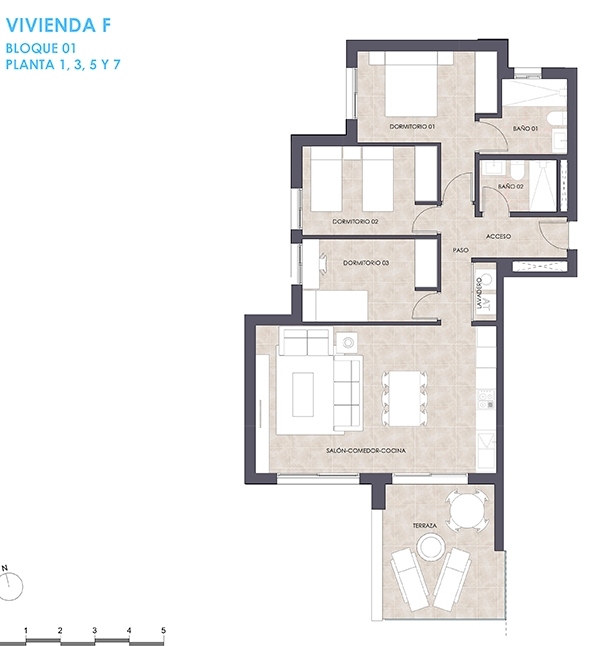 3 bed apartamento in Calpe / Calp
