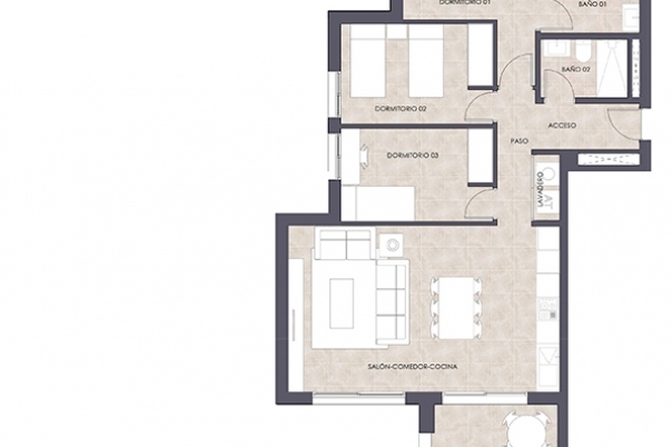 3 bed apartamento in Calpe / Calp