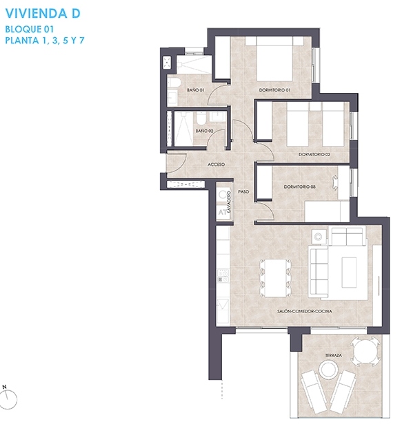 3 bed apartamento in Calpe / Calp