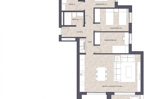 3 bed apartamento in Calpe / Calp