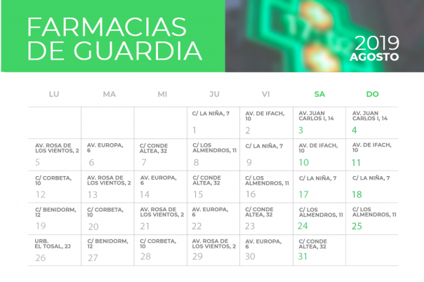 Current List of Emergency Chemists in Calpe