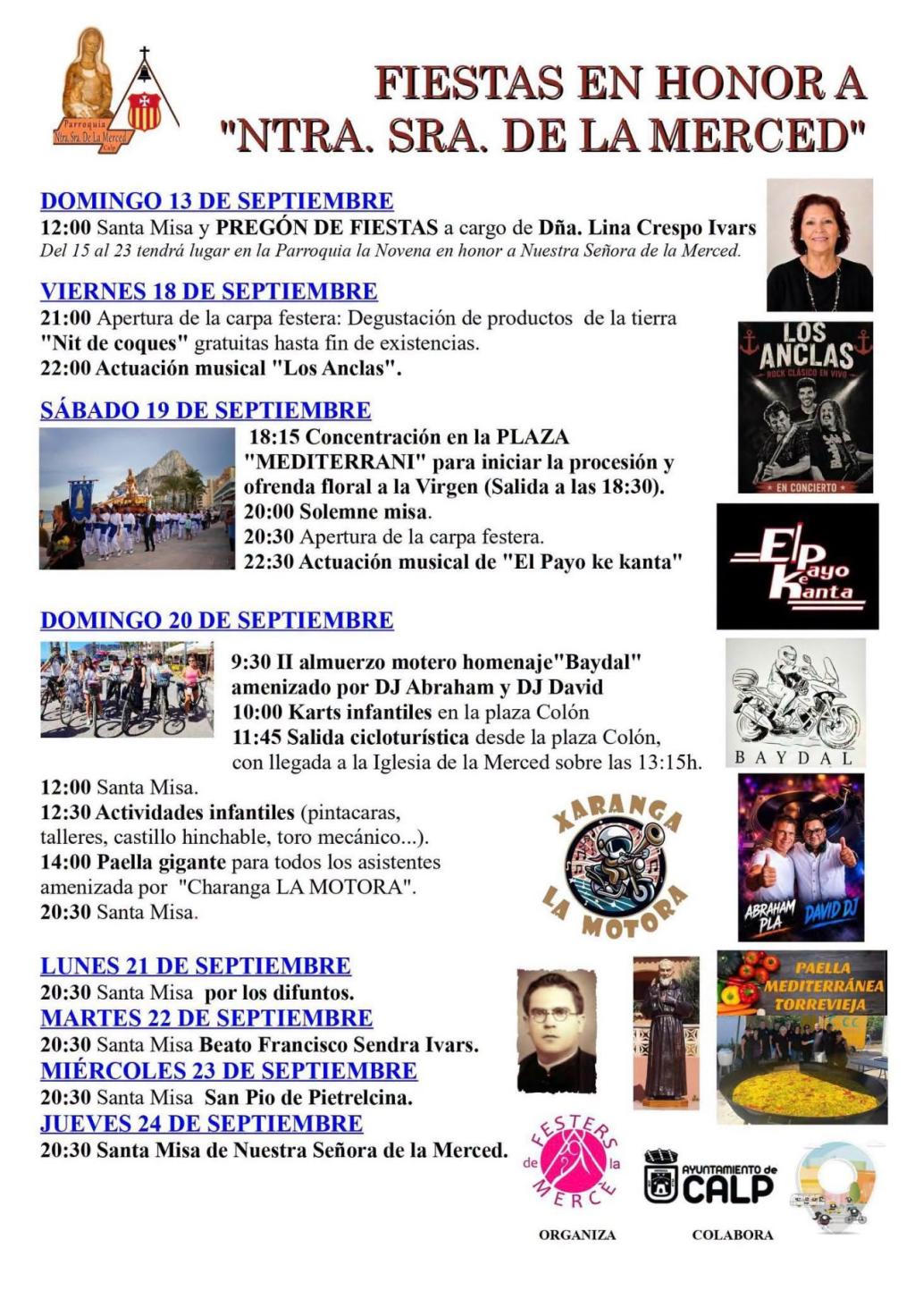 Fiestas in Calpe: "Virgen de la Merced" (September 2026)