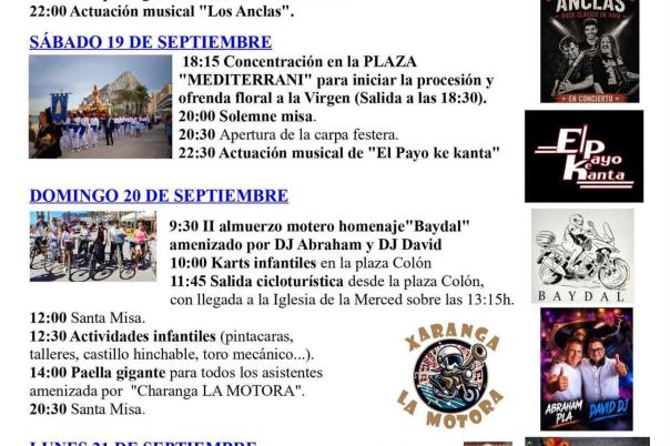 Fiestas in Calpe: "Virgen de la Merced" (September 2026)