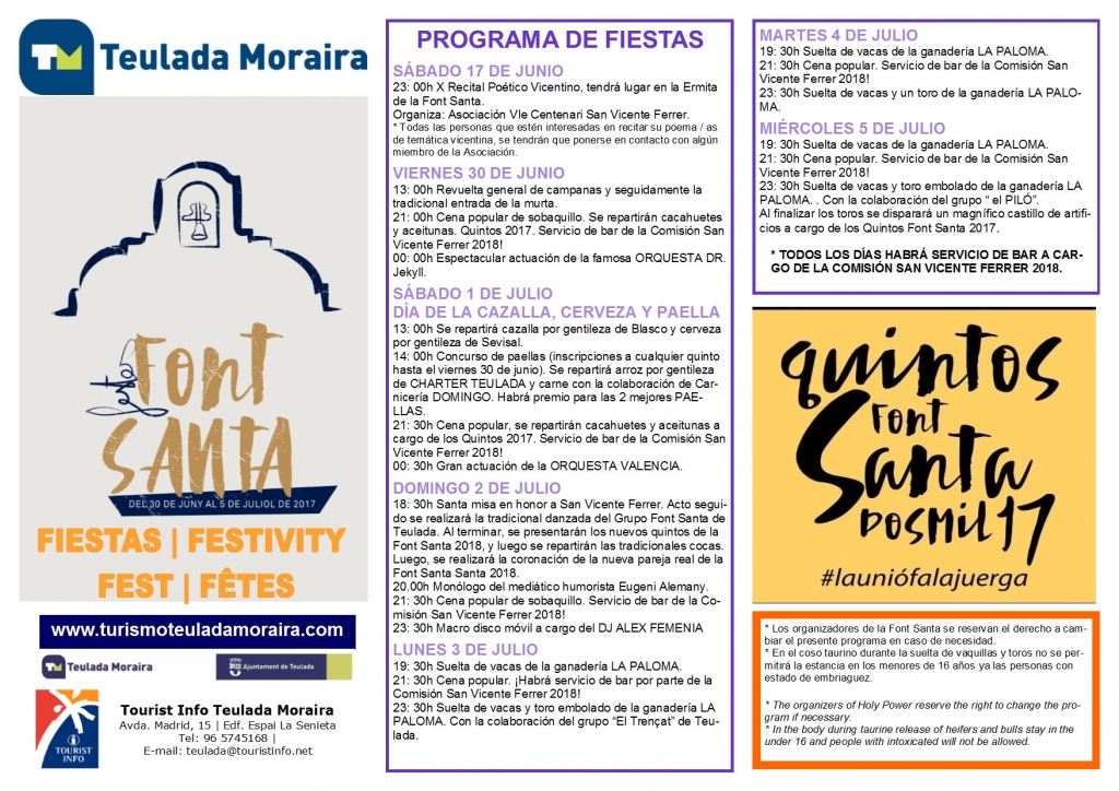 Fiestas in Moraira: "La Font Santa" (July 2025)