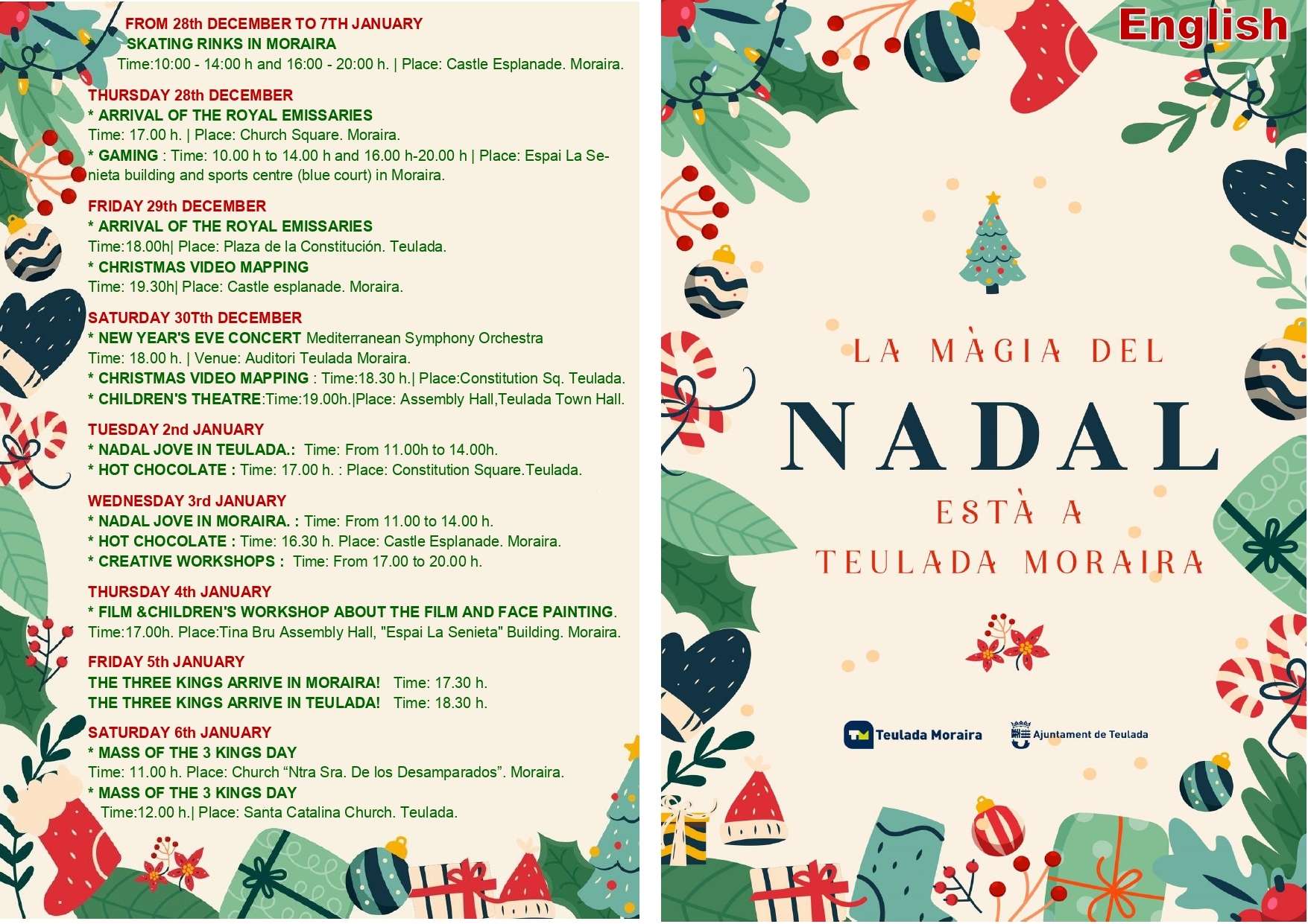 Christmas Activities in Moraira (December 2023)