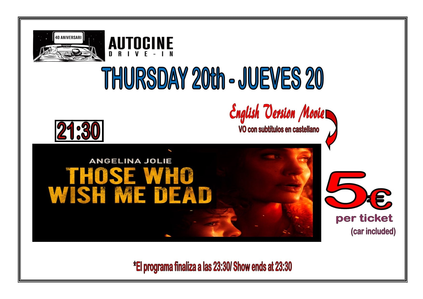 Cinema listings: Auto Cine Drive in (English)
