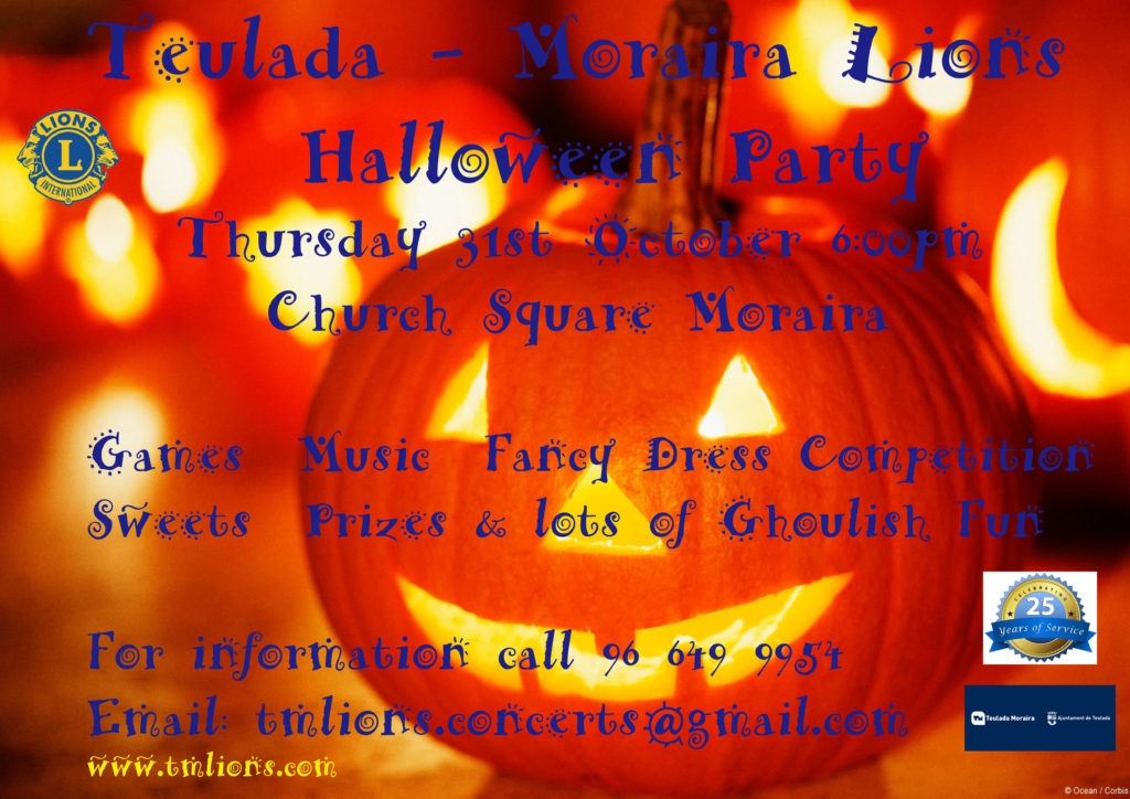 Annual Halloween Party in Moraira organised by Teulada-Moraira Lions